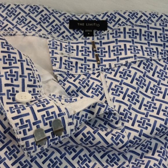 The Limited Women's Tailored Chino Stretch Navy Blue Printed Short Sz8 - Picture 6 of 9